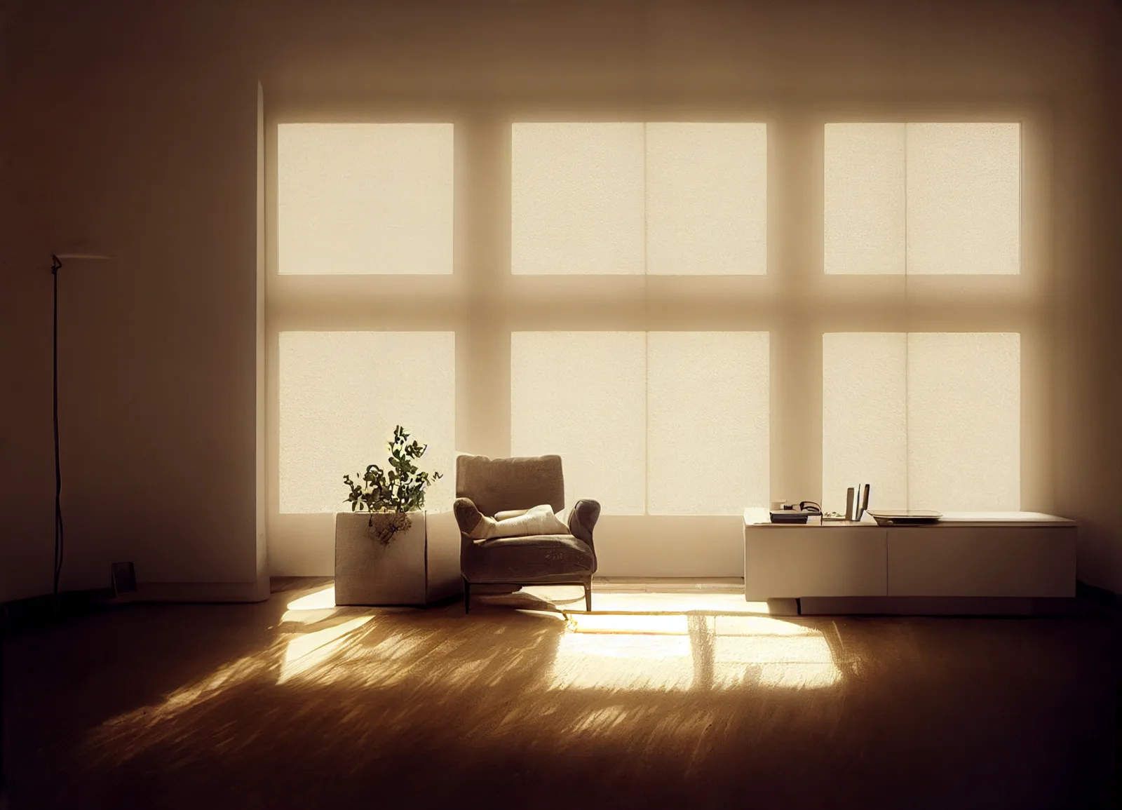 A serene armchair in soft sunlight, an ordinary room noticed with fresh attention