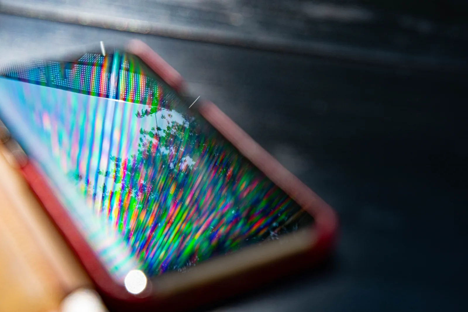 A blurred rush of screen light suggesting sensory overload from a fast feed